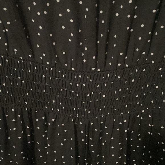 Max Studio Black White Polka Dot V-Neck Jumpsuit Sz L NWT - Picture 12 of 14